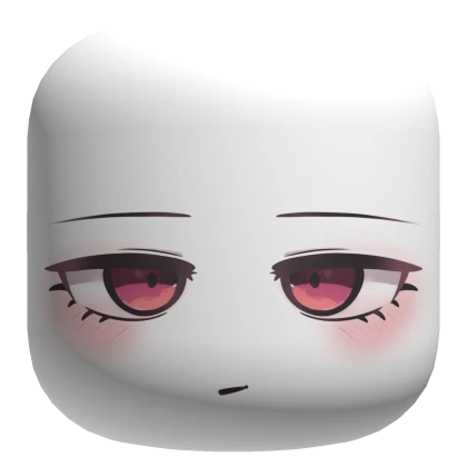 Cute Focused Face With Pink Eyes - White