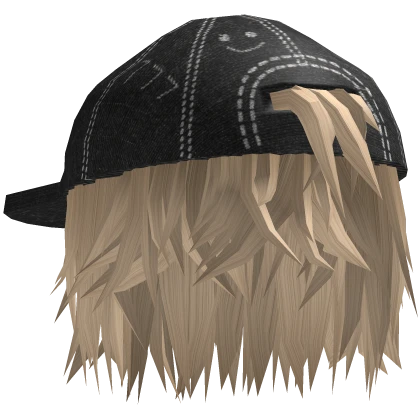Spiky Anime Boys Emo Hair w Distressed  Hat (B)