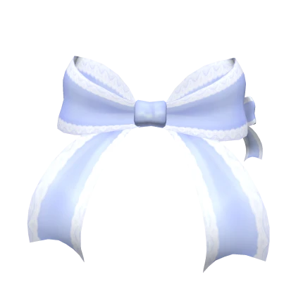 Blue Laced Ribbon Side Bows