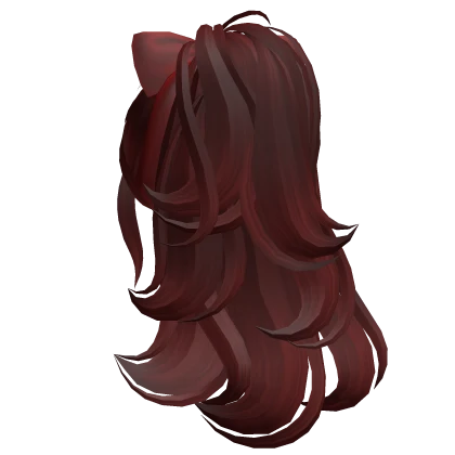 Long Swirly Ponytail w/ Christmas Bow (Red)