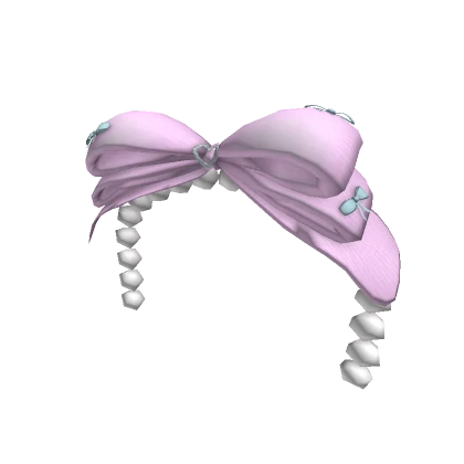 Pink and White Bow Headband