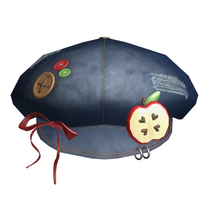 Igari Apple Y2K Button Hat Denim