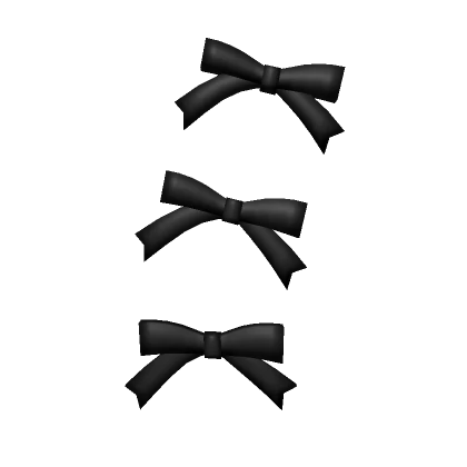 black cute bow ribbon hairclips set 