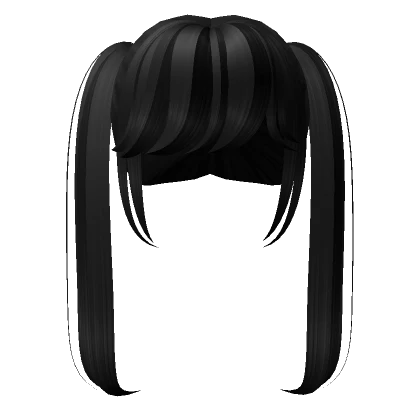 High black anime pigtails 