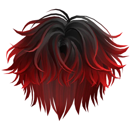 Black&Red Messy Middle Part Hair