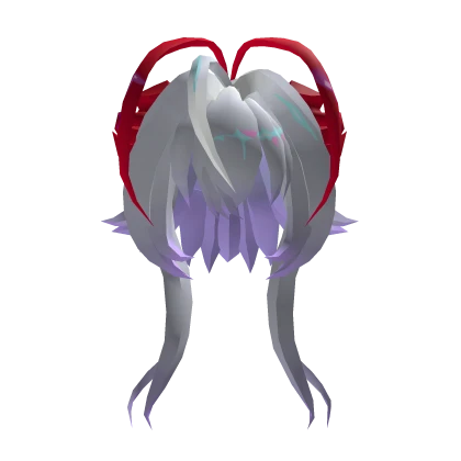 Silver Short Hair Red Horns