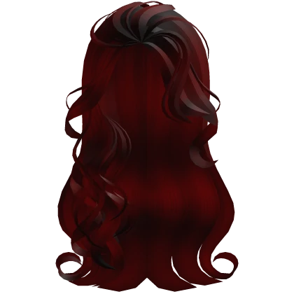 Long Messy Side Swept Wavy Red Hair