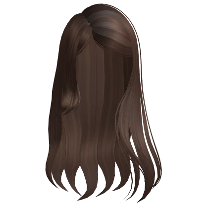 Long Sleek Side Bang Hair (Brown)