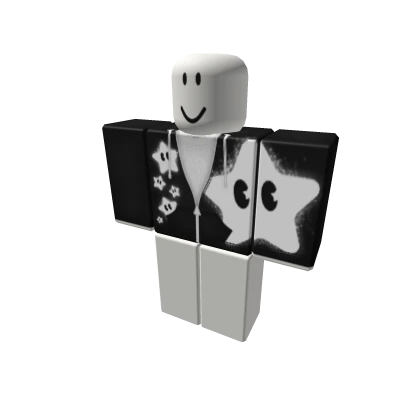 black white y2k star hoodie boys rogangster