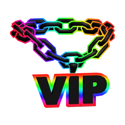 VIP cartoony rainbow chain necklace