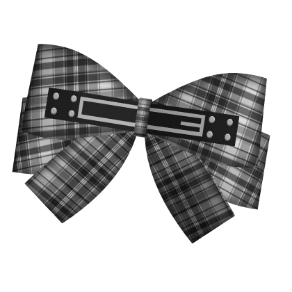 grey plaid little belt bow 