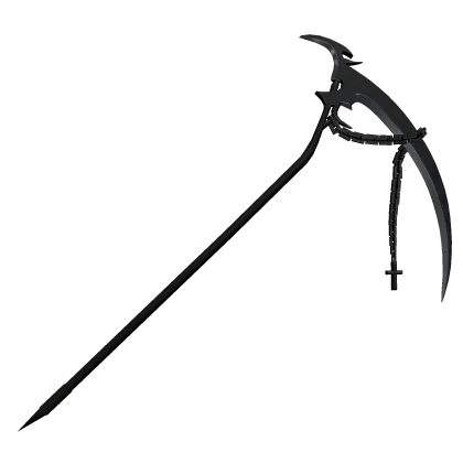 Cross Death Chain Scythe Weapon Dark Metal Back