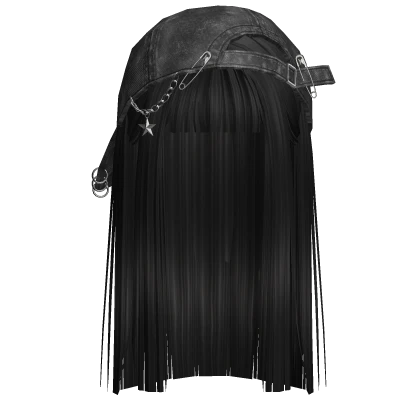 Emo Hair w/ Distressed Backwards Cap (Black)