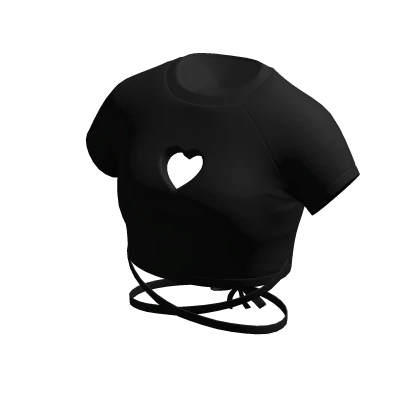 Black Heart Cutout Crop Top