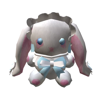 (BACK) Fluffy Plush Bunny Pink White and Blue