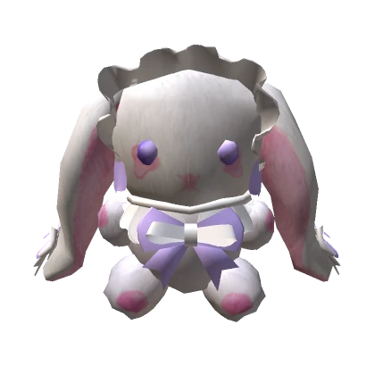 (BACK) Fluffy Plush Bunny Pink White and Purple