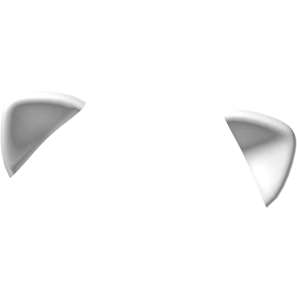 kawaii curious droopy cat ears in full white