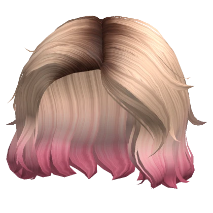 Short Two-Tone Cyber Girl Hair in Blonde to Pink