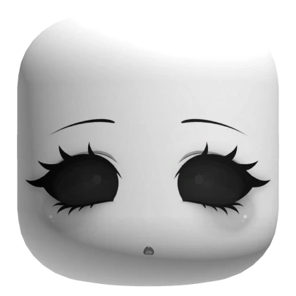 Cute Chibi Demon Face with Black Eyes