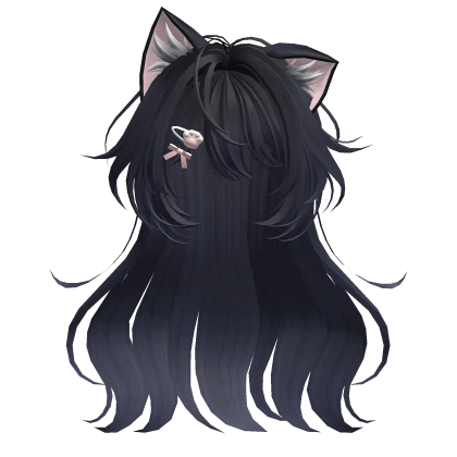 Blue Black Anime Cat Hair