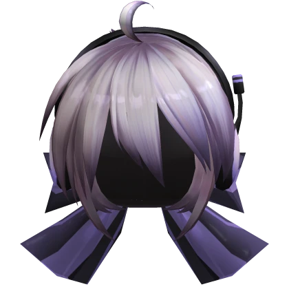 Yowane Haku Silver White Base Hair W Ribbon