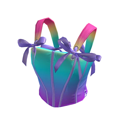 ✨ Coquette Rainbow Corset w Bows