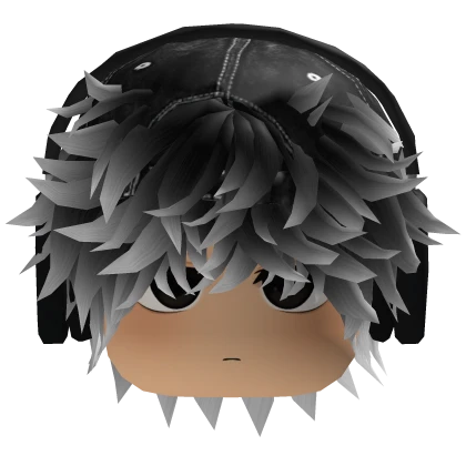 White Messy Emo Hair w/ Y2K Cap & Cute Boy Face