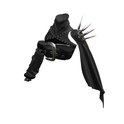 BB KPOP Belted Top spike pauldron Black