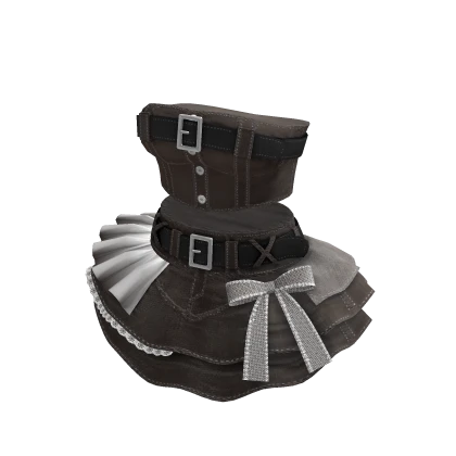 🍀Y2K Denim Top & Skirt Outfit (Brown)