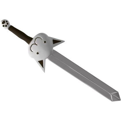 ꒰ ★ ꒱ Cute white kitty sword with silver edge tip