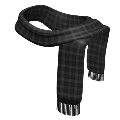 Black Plaid Winter Scarf