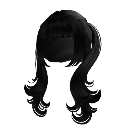 Swirly cute black lovely twintails