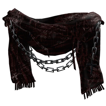 Grunge Emo Distressed Neck Scarf Red