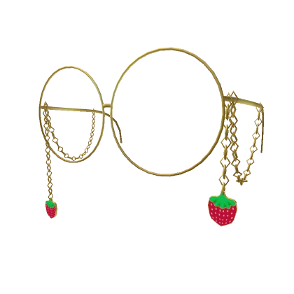 Wire Chain Gold Strawberry Glasses