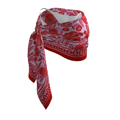 Red Wrap Skirt & Bikini Set