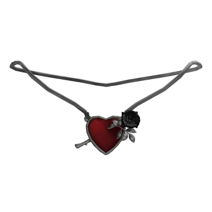 Black Rose Heart Necklace 1.0