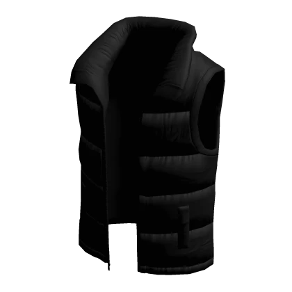 Streetwear Puffer Vest Top - Black