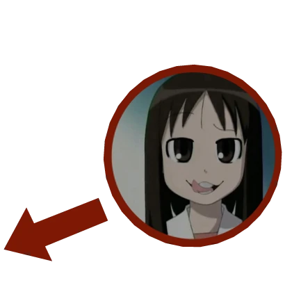 Azumanga Osaka Red Arrow and Circle Pointing Meme
