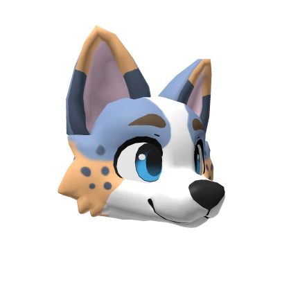 Furry Blue Heeler Dog Head