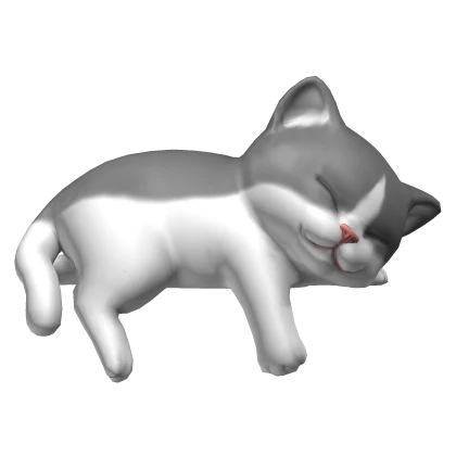 Gray White Cat Sleeping on Right Shoulder