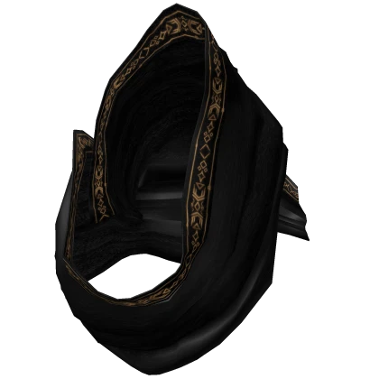 Esoteric Golden Rune Veil Black Scarf