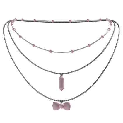 Layered Cute Beaded Bow Necklace