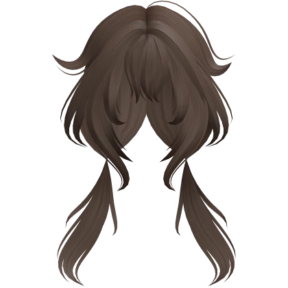 Fox Tips Anime Bangs Messy Pigtails Brown