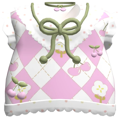 🍀Cute Igari Vest (Pink Cherry)