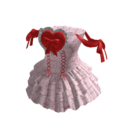 Valentines Lolita Heart Dress White Text Print BB