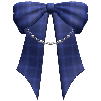 Dark Blue Tartan Hair Bow