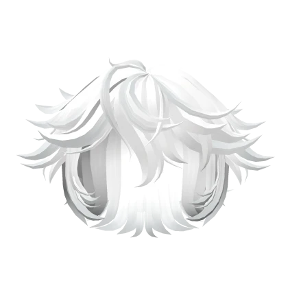 Messy short fluffy anime hair || White