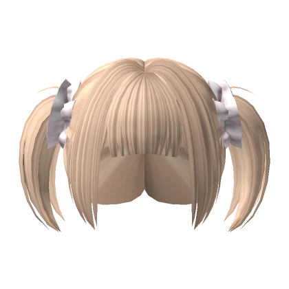 Cute Y2K Pigtails with Ruffled Scrunchies Blonde