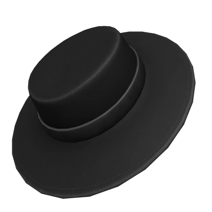 Tilted Wide Brim Hat - Black