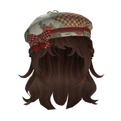 igari mori kei brown hair with red beret coquette